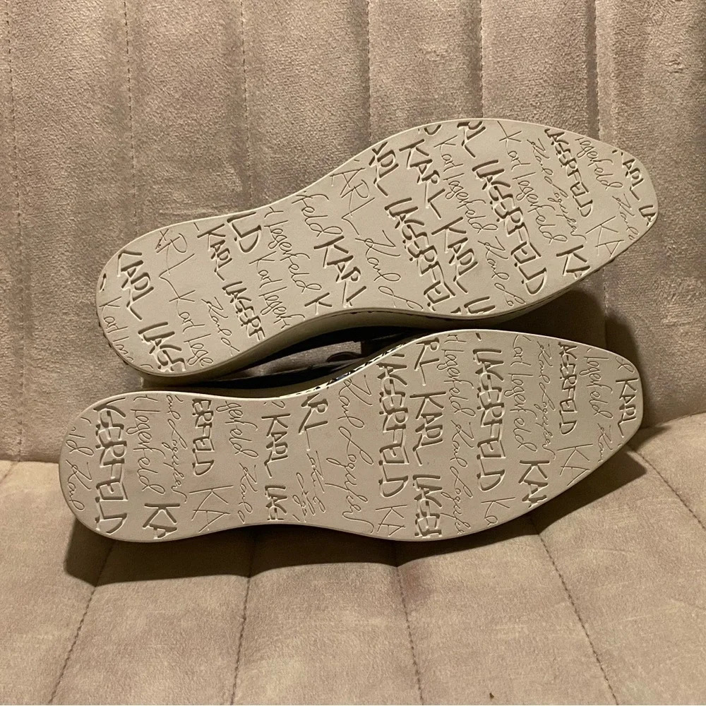 NWOT KARL LAGERFELD Brea Slip On Platform Sneakers Snakeskin Embossed Leather - Picture 6 of 6